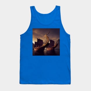 Viking Raiders on Longships Tank Top